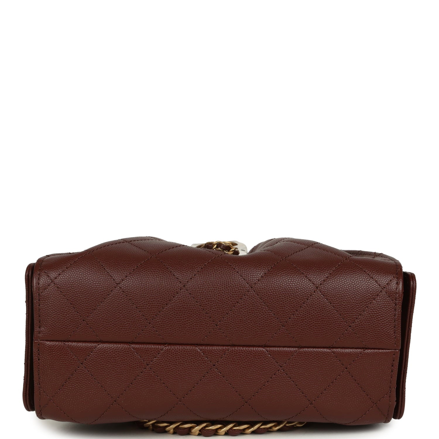 Chanel Mini 25 Hobo Bag Brown Caviar Antique Gold Hardware