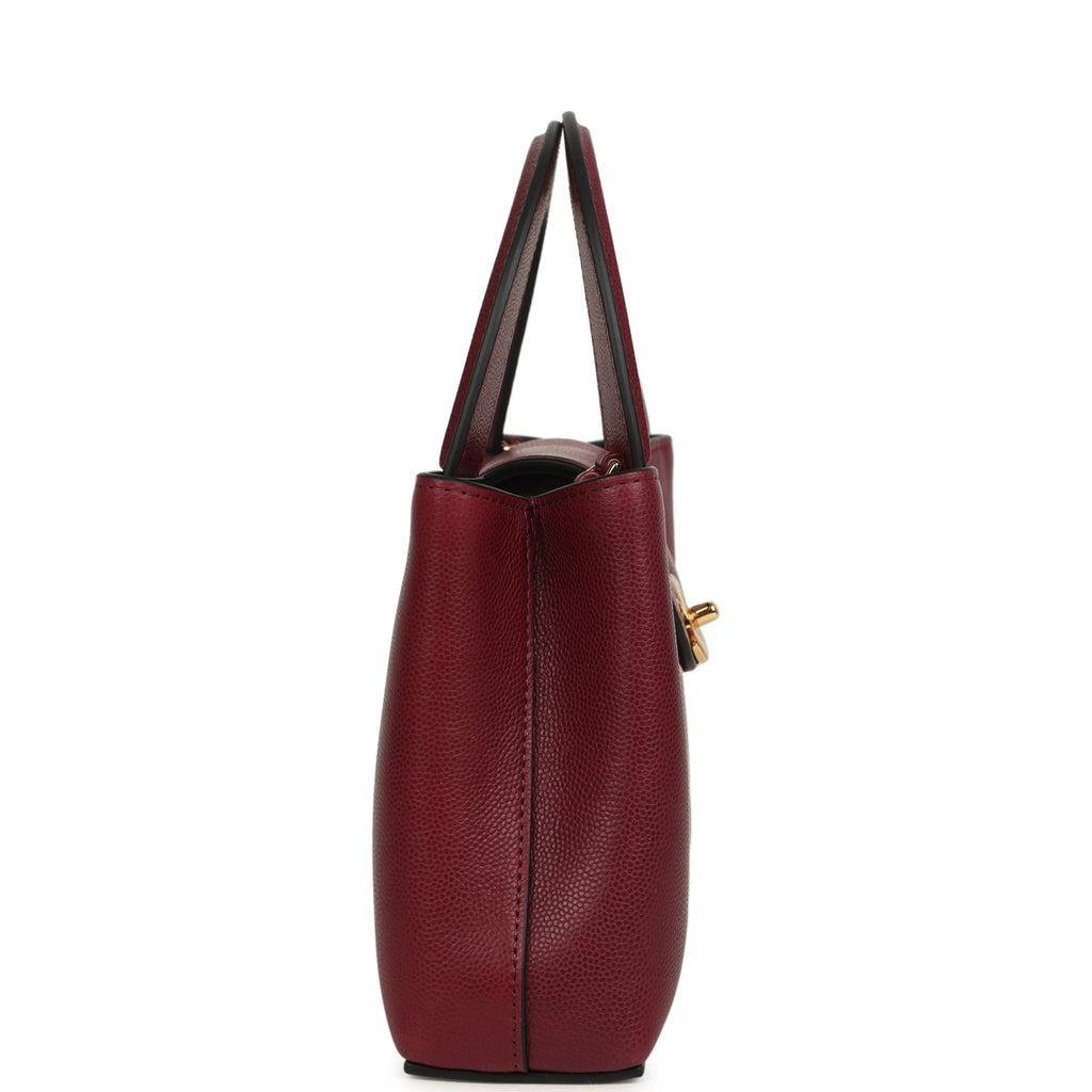 Chanel Small Kelly Shopper Dark Burgundy Caviar Gold Hardware