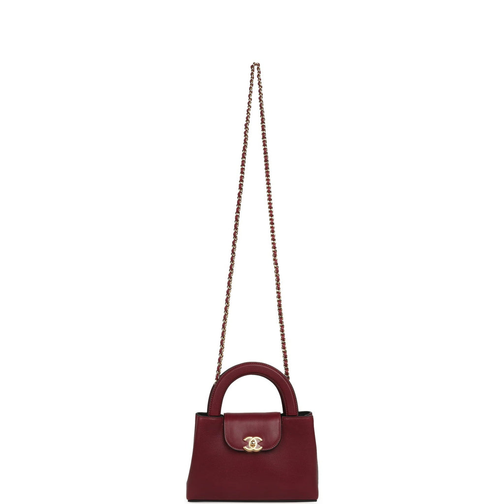 Chanel Small Kelly Shopper Dark Burgundy Caviar Gold Hardware
