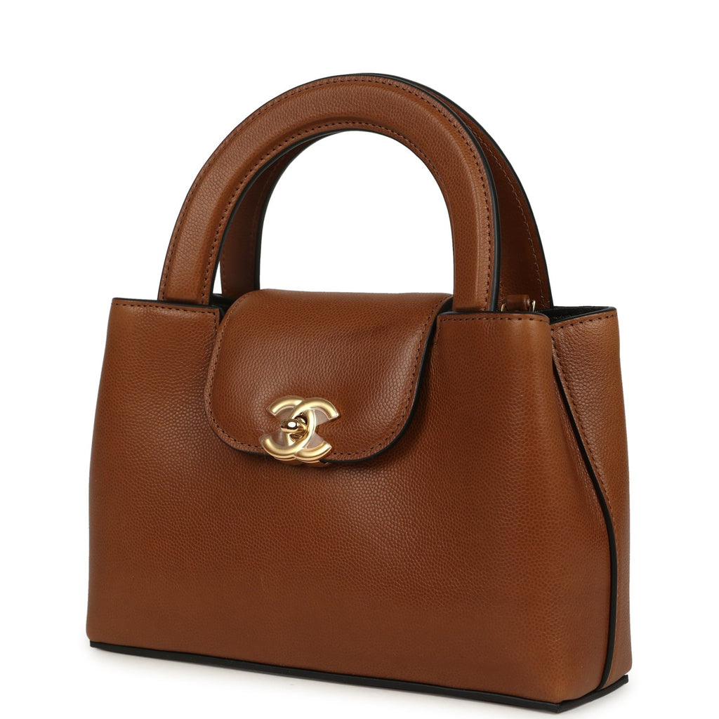 Chanel Small Kelly Shopper Camel Caviar Gold Hardware