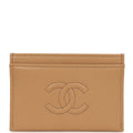 Chanel Classic CC Card Holder Wallet Dark Beige Caviar
