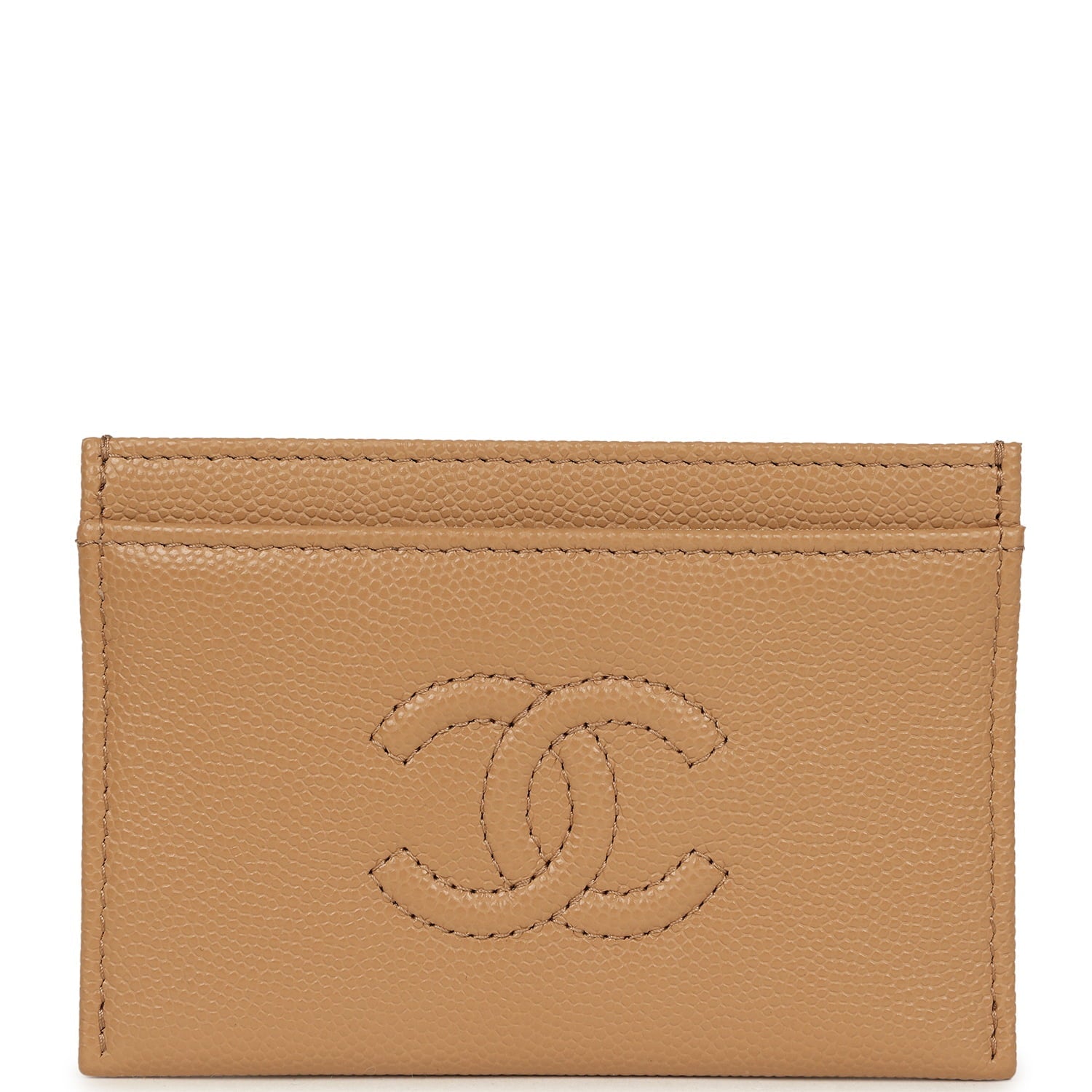 Chanel Classic CC Card Holder Wallet Dark Beige Caviar