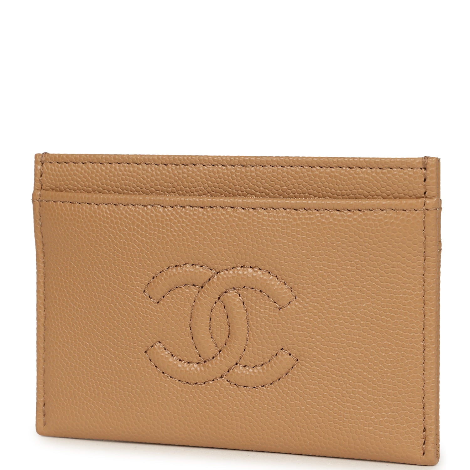 Chanel Classic CC Card Holder Wallet Dark Beige Caviar