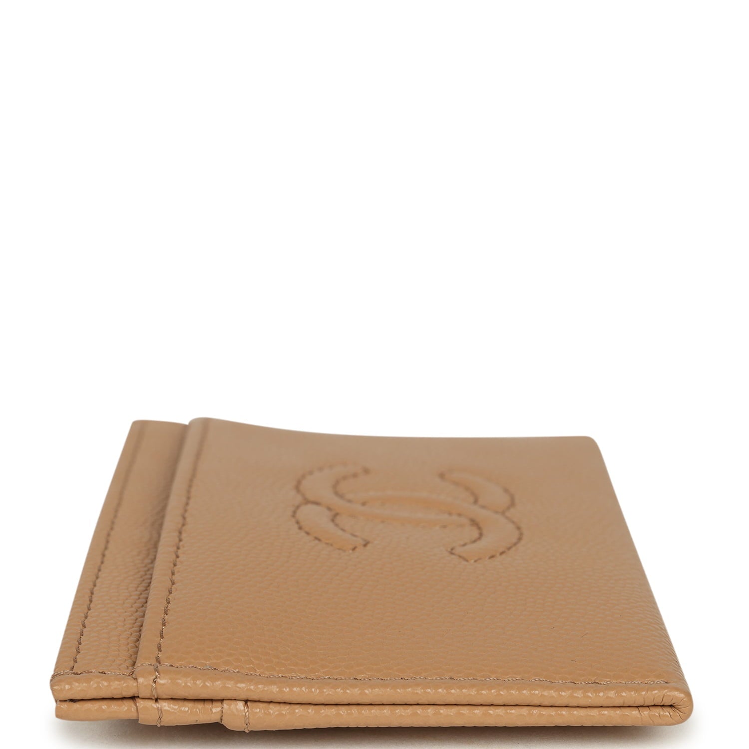 Chanel Classic CC Card Holder Wallet Dark Beige Caviar