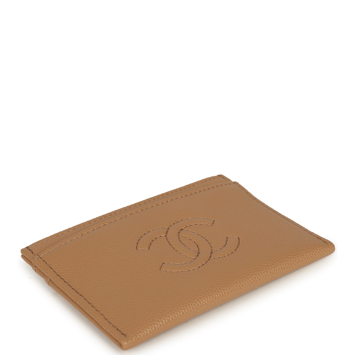 Chanel Classic CC Card Holder Wallet Dark Beige Caviar