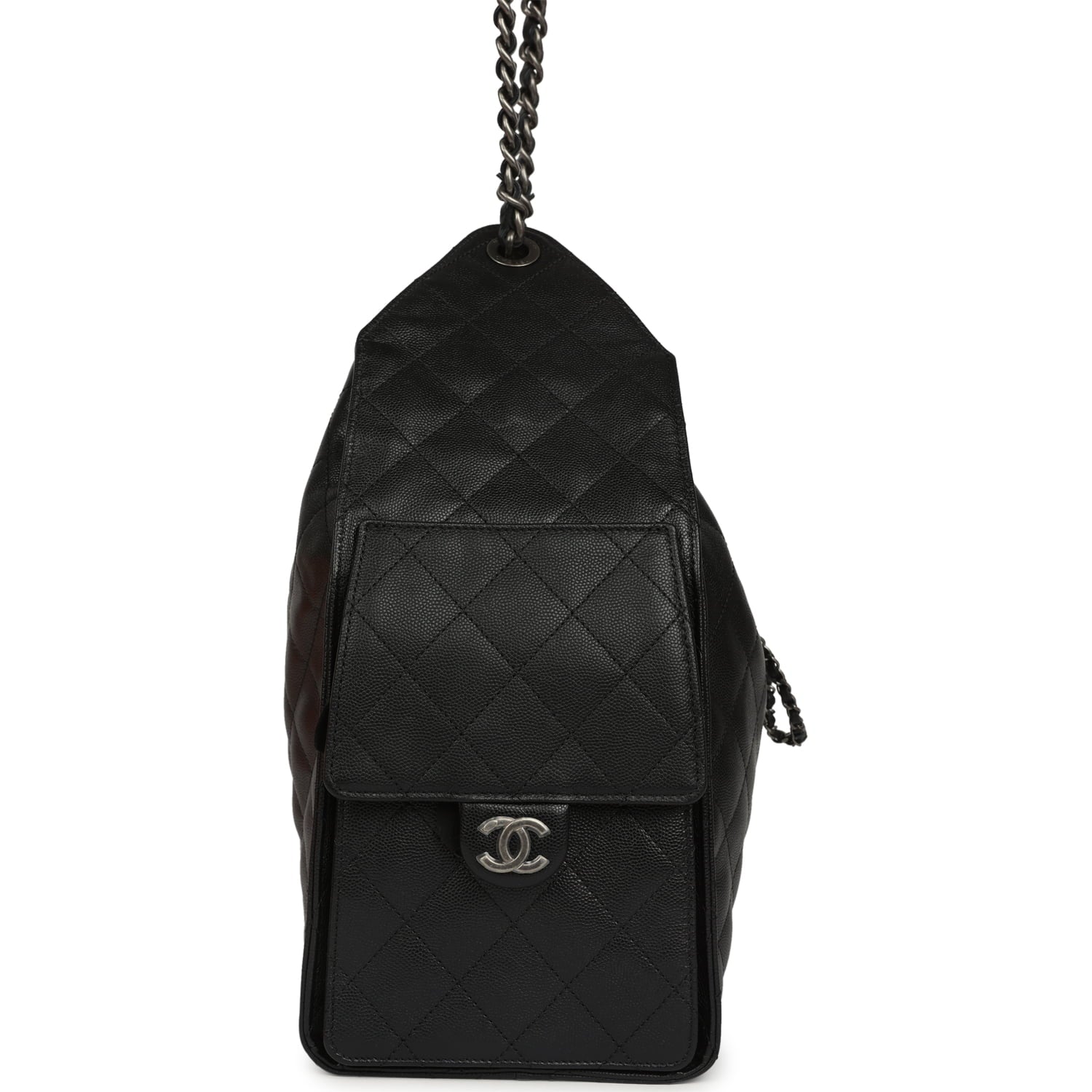 Chanel Medium 25 Hobo Bag Black Caviar Aged Ruthenium Hardware
