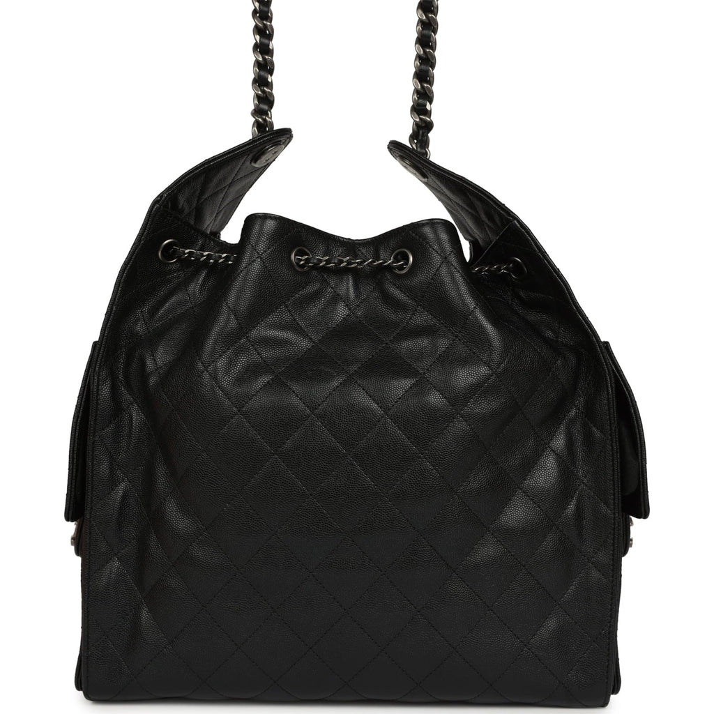 Chanel Medium 25 Hobo Bag Black Caviar Aged Ruthenium Hardware