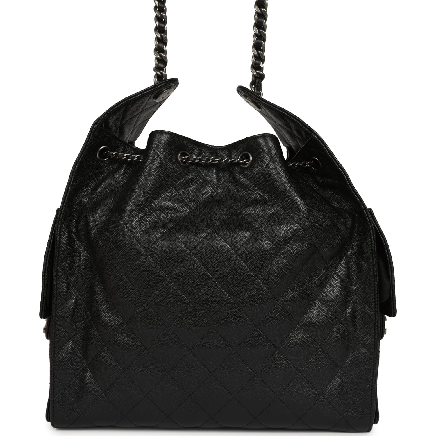 Chanel Medium 25 Hobo Bag Black Caviar Aged Ruthenium Hardware