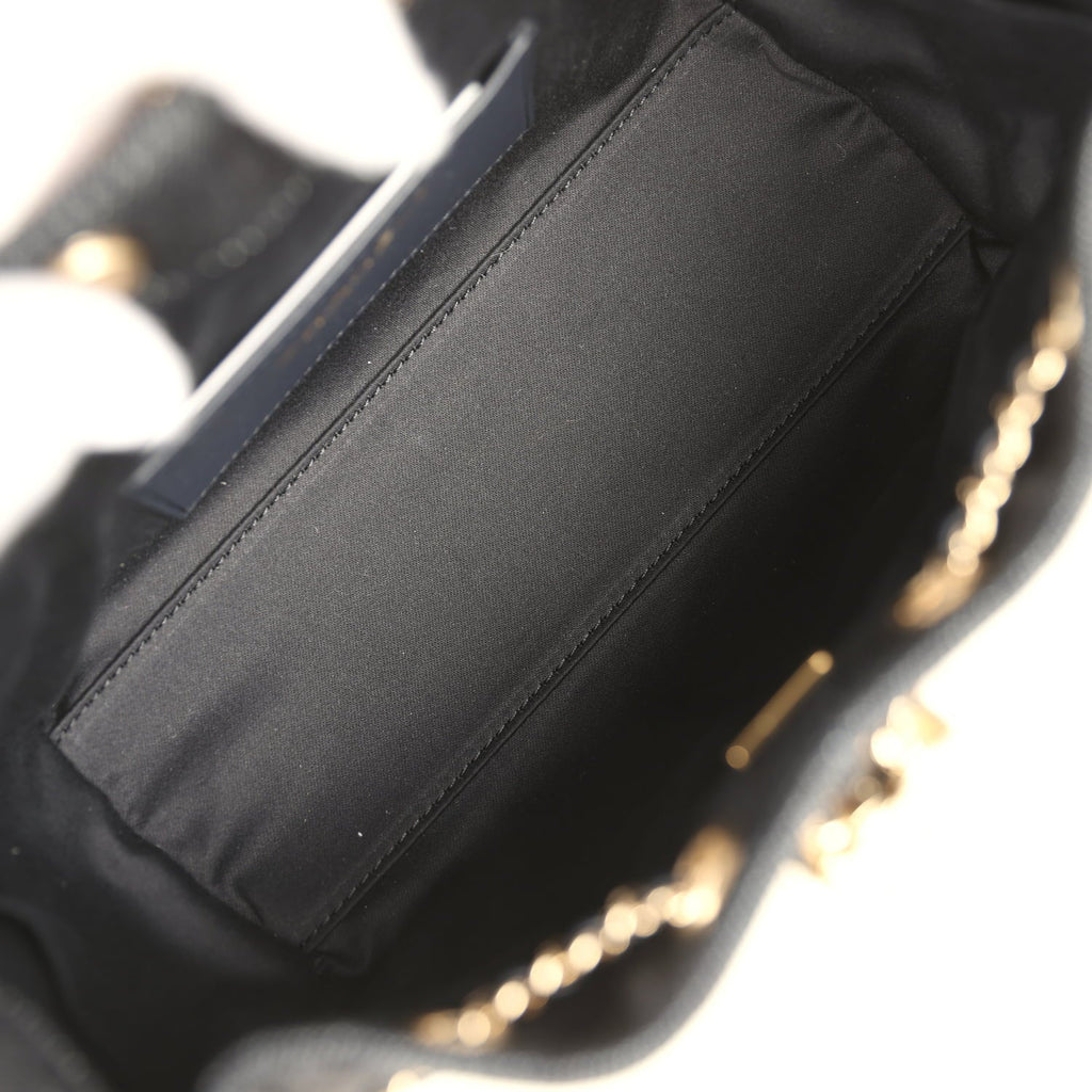 Chanel Mini 25 Hobo Bag Dark Blue Denim Light Gold Hardware
