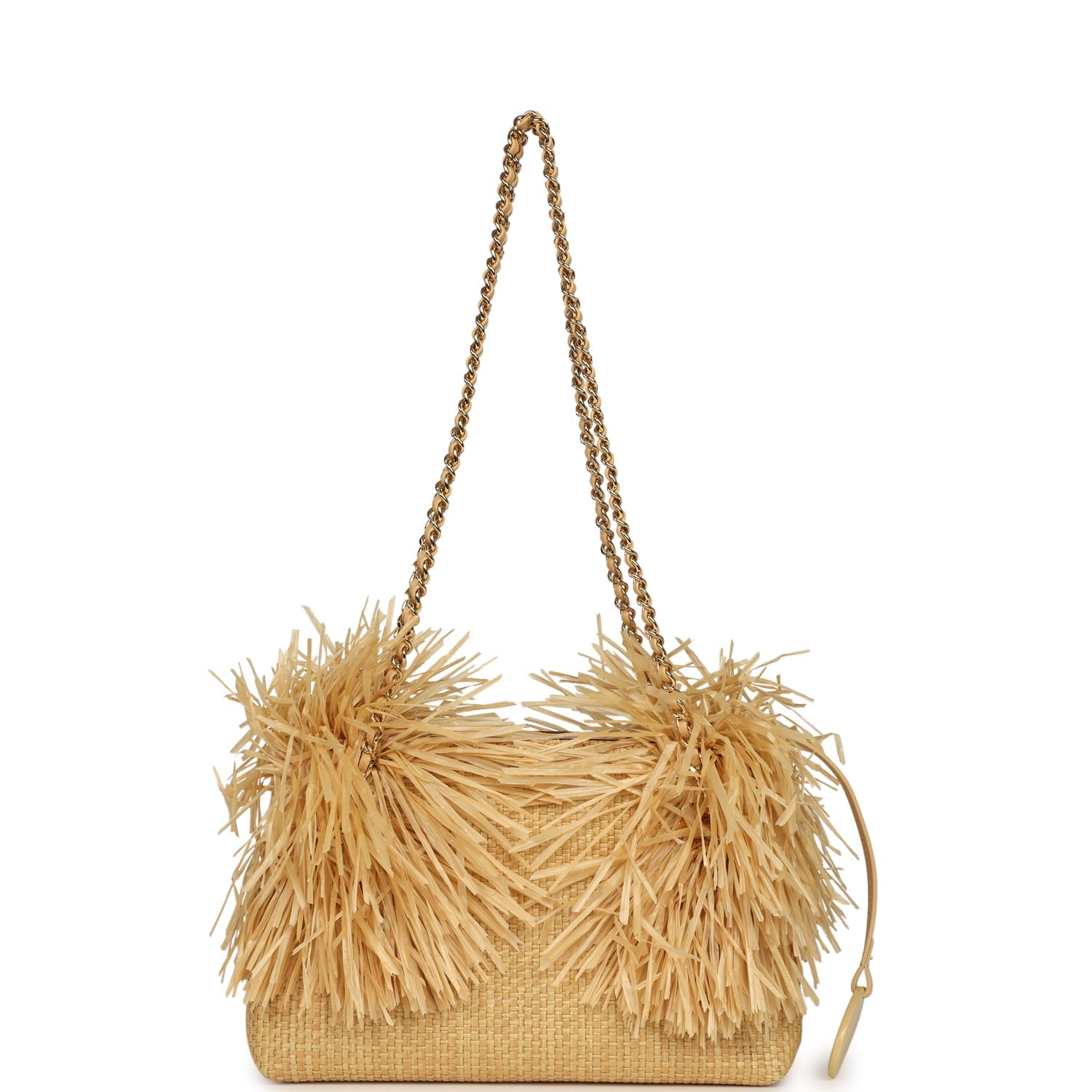 Chanel Small CC Shopping Bag Beige Braided Raffia Gold Hardware