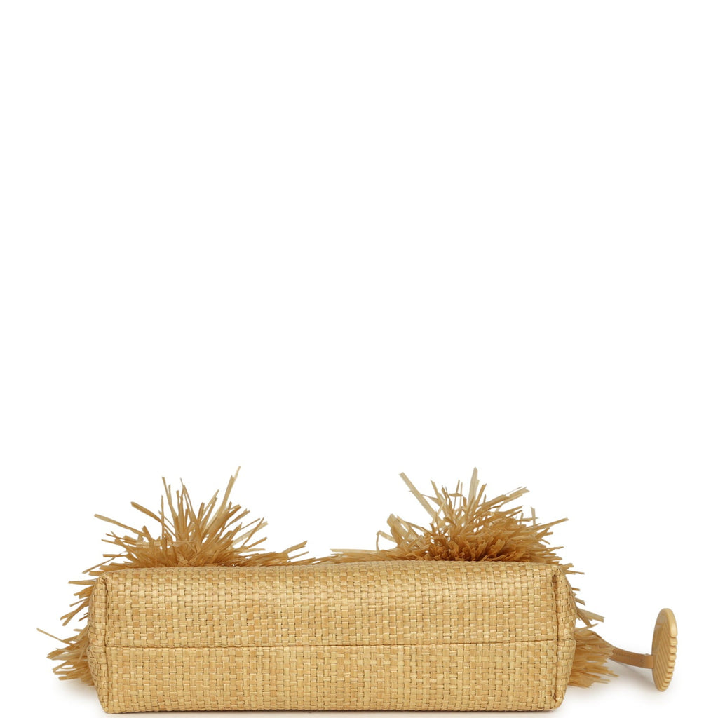 Chanel Small CC Shopping Bag Beige Braided Raffia Gold Hardware