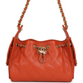 Chanel Mini 25 Hobo Bag Dark Orange Caviar Antique Gold Hardware