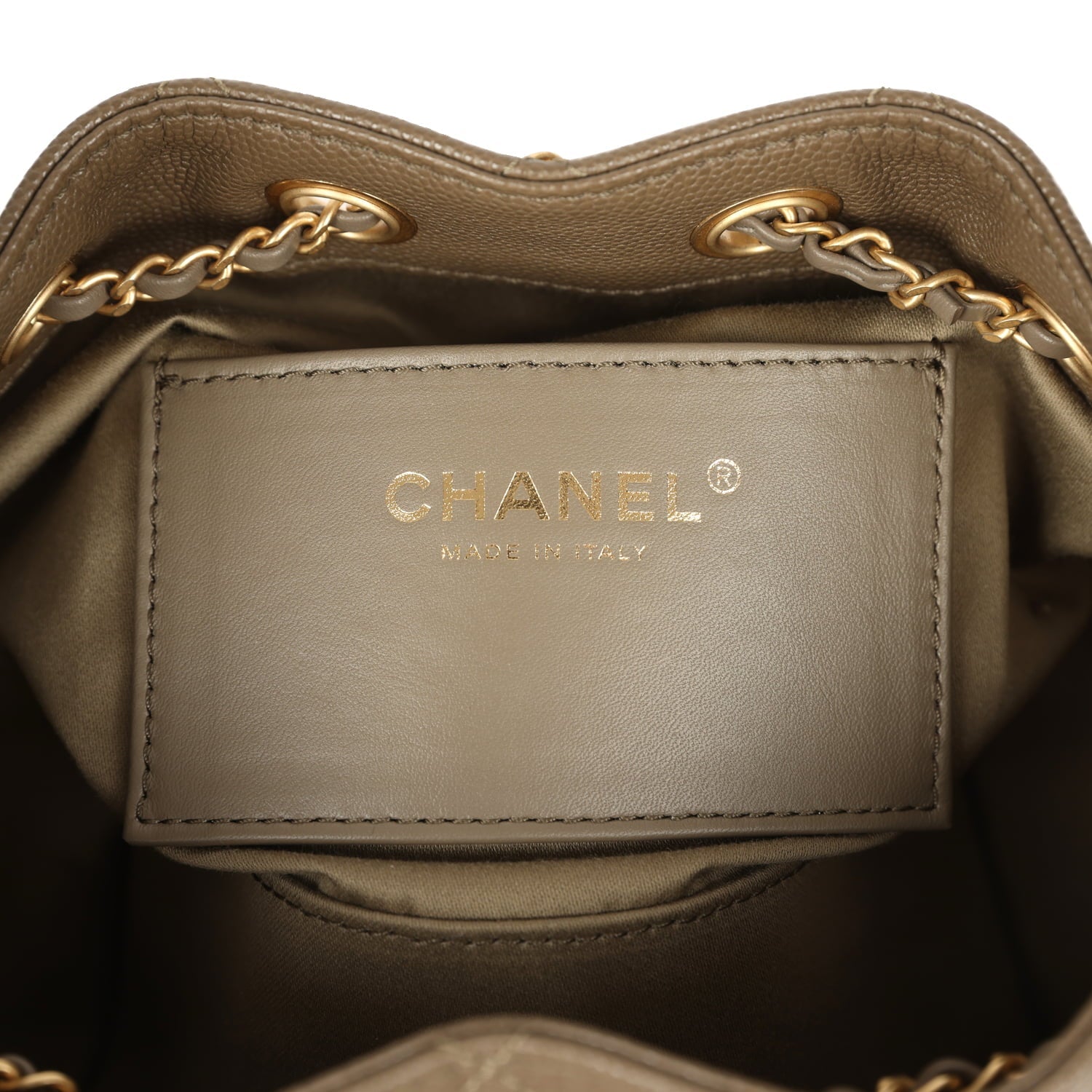 Chanel Mini 25 Hobo Bag Dark Khaki Caviar Antique Gold Hardware