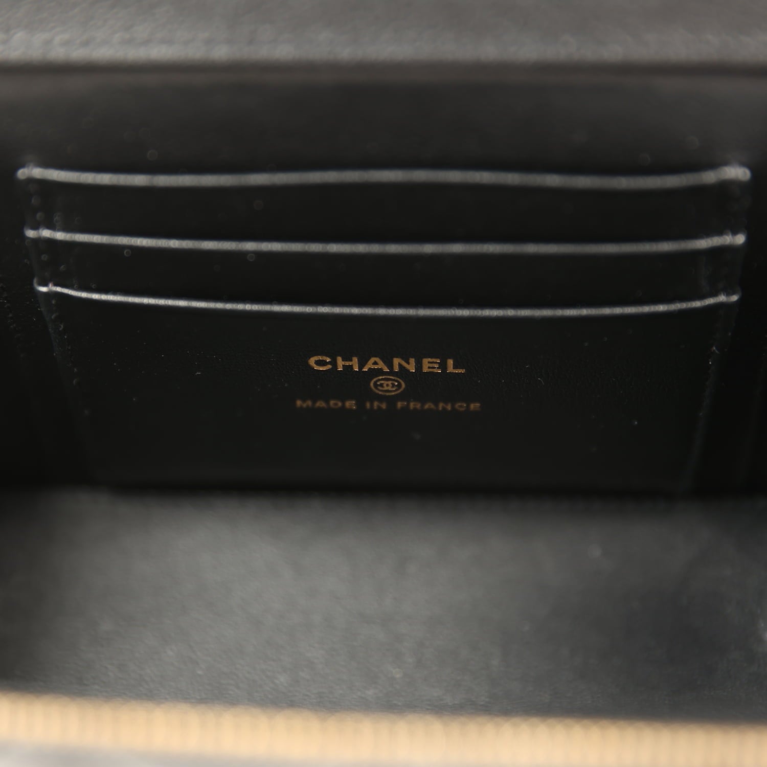 Chanel Small Top Handle Vanity Case Black Lambskin Light Gold Hardware