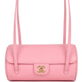 Chanel Preppy Coco Bowling Bag Pink Shiny Caviar Brushed Gold Hardware