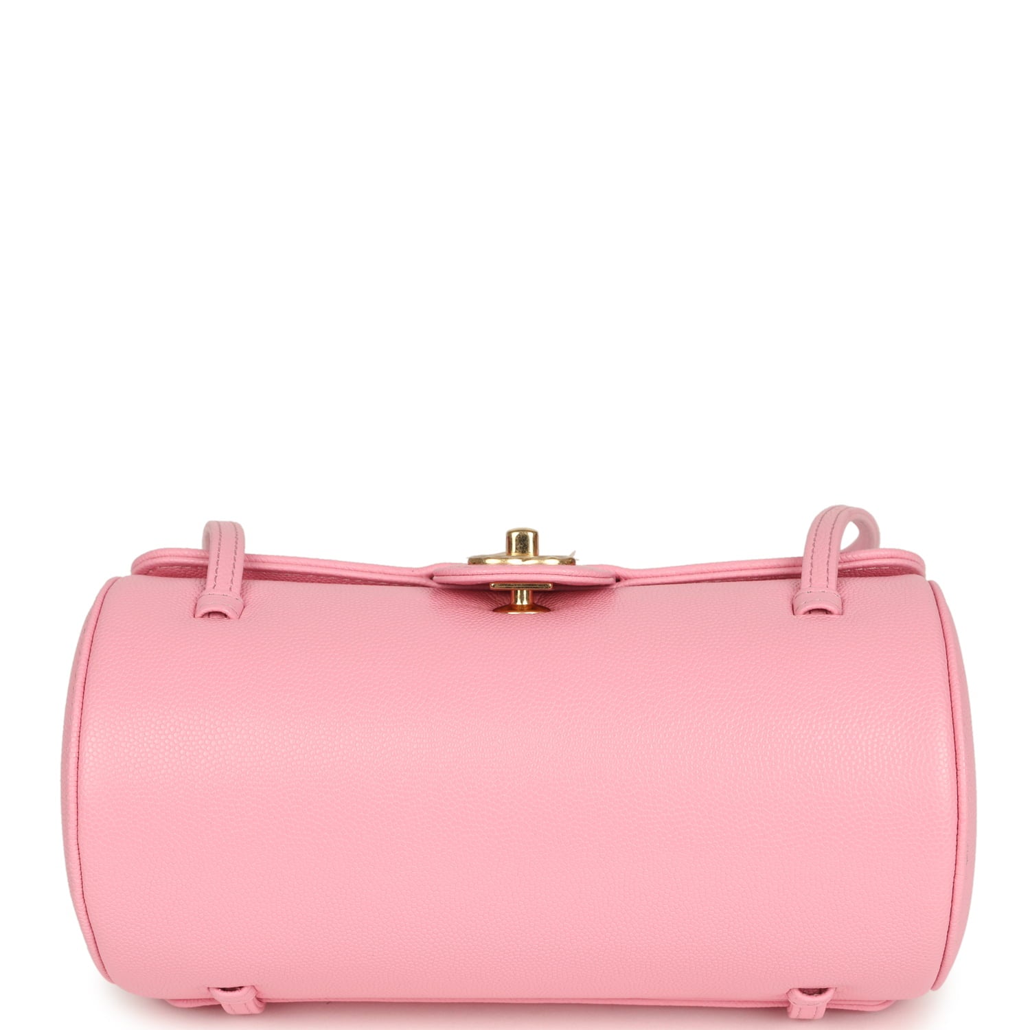 Chanel Preppy Coco Bowling Bag Pink Shiny Caviar Brushed Gold Hardware