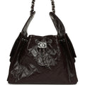 Chanel Small 25 Hobo Bag Dark Brown Shiny Aged Calfskin Silver Hardware