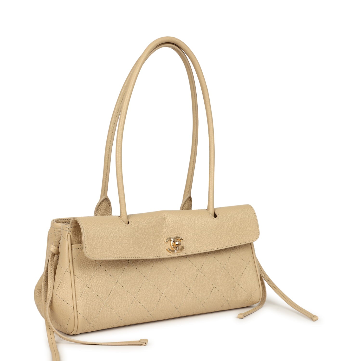 Chanel Small "Urban Essential" East West Shopping Tote Light Beige Caviar Gold Hardware