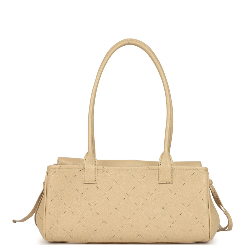 Chanel Small "Urban Essential" East West Shopping Tote Light Beige Caviar Gold Hardware