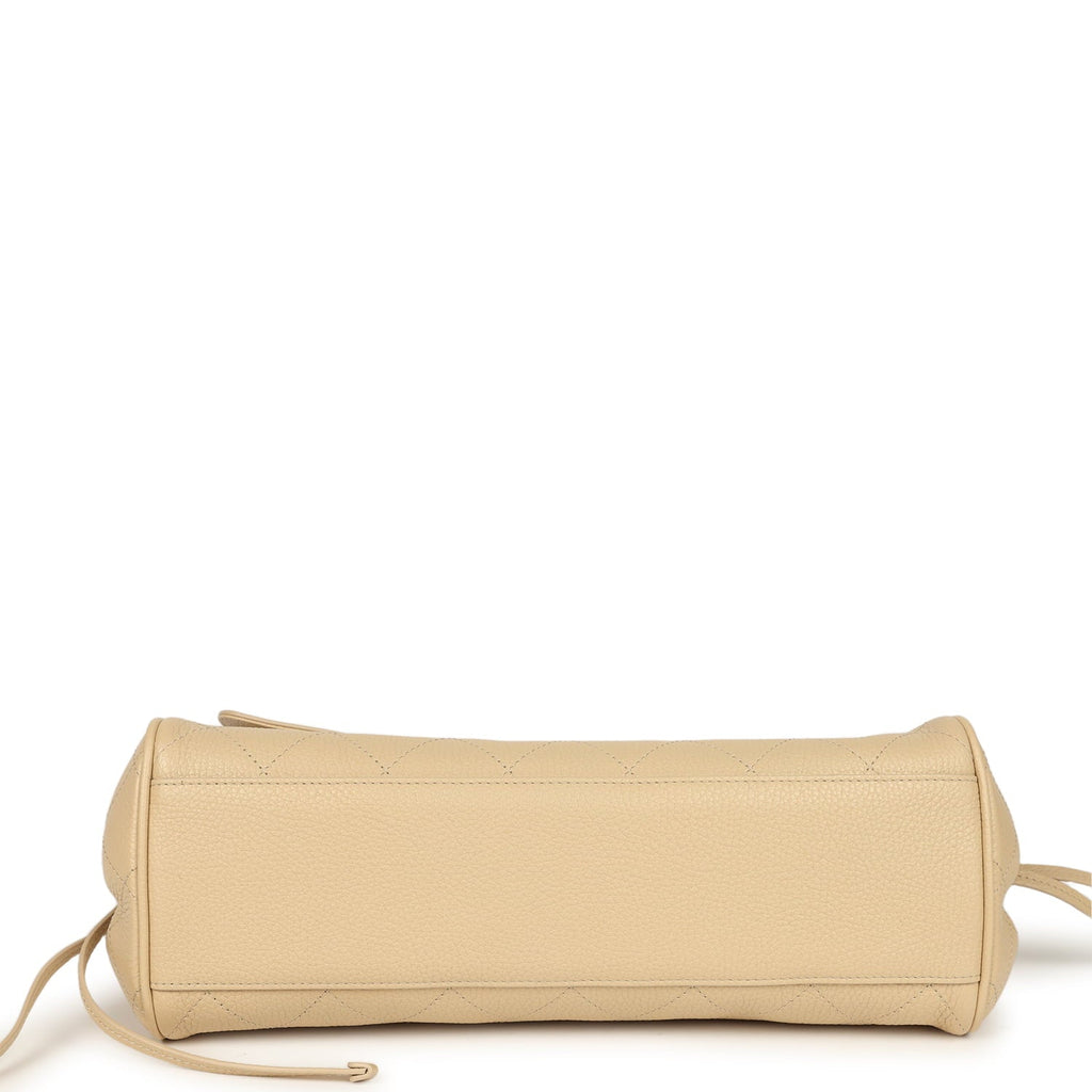 Chanel Small "Urban Essential" East West Shopping Tote Light Beige Caviar Gold Hardware
