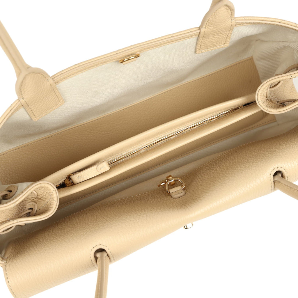 Chanel Small "Urban Essential" East West Shopping Tote Light Beige Caviar Gold Hardware