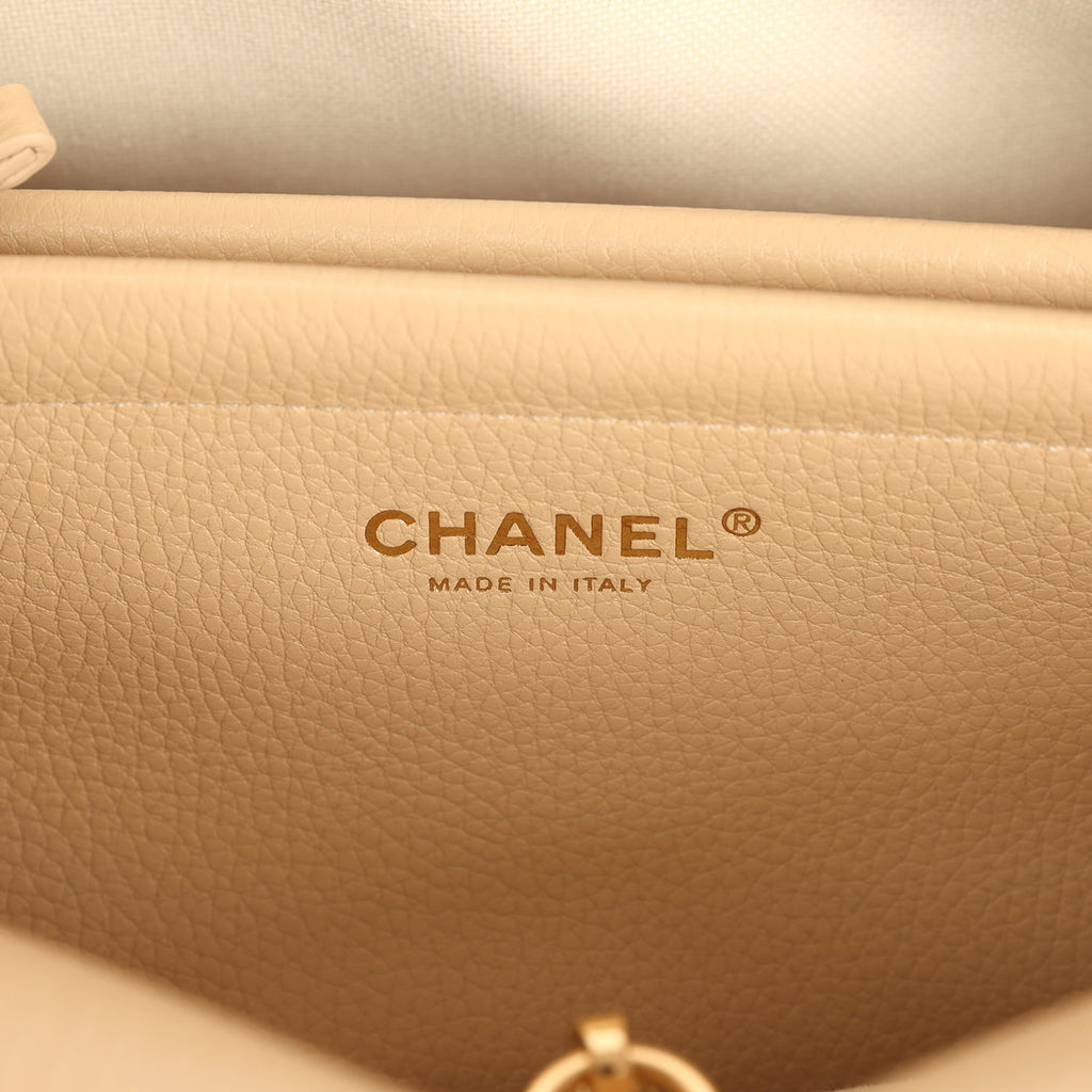 Chanel Small "Urban Essential" East West Shopping Tote Light Beige Caviar Gold Hardware