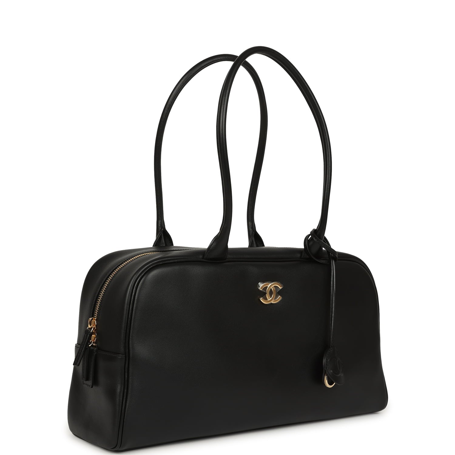 Chanel Large "Perfect Bowling" Bag Black Calfskin Gold Hardware