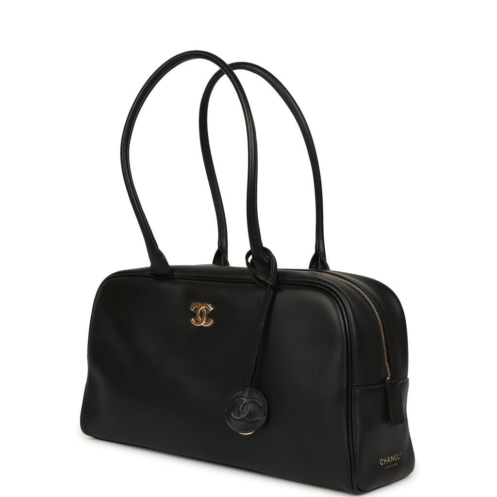 Chanel Large "Perfect Bowling" Bag Black Calfskin Gold Hardware