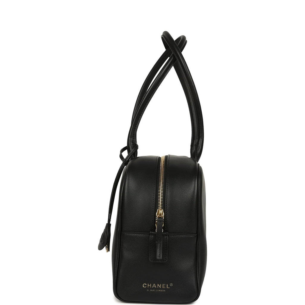 Chanel Large "Perfect Bowling" Bag Black Calfskin Gold Hardware