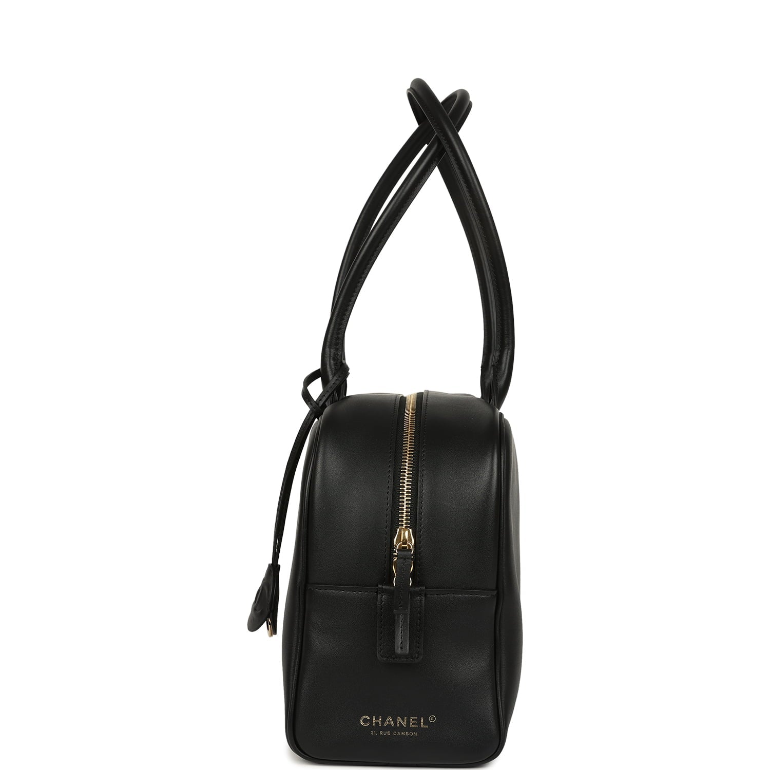 Chanel Large "Perfect Bowling" Bag Black Calfskin Gold Hardware