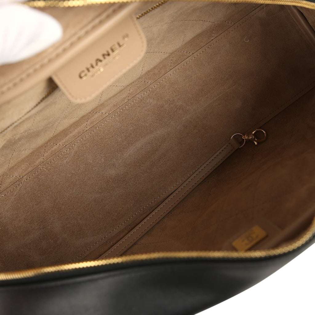 Chanel Large "Perfect Bowling" Bag Black Calfskin Gold Hardware