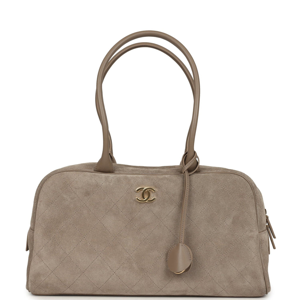 Chanel Large "Perfect Bowling" Bag Dark Beige Gold Hardware