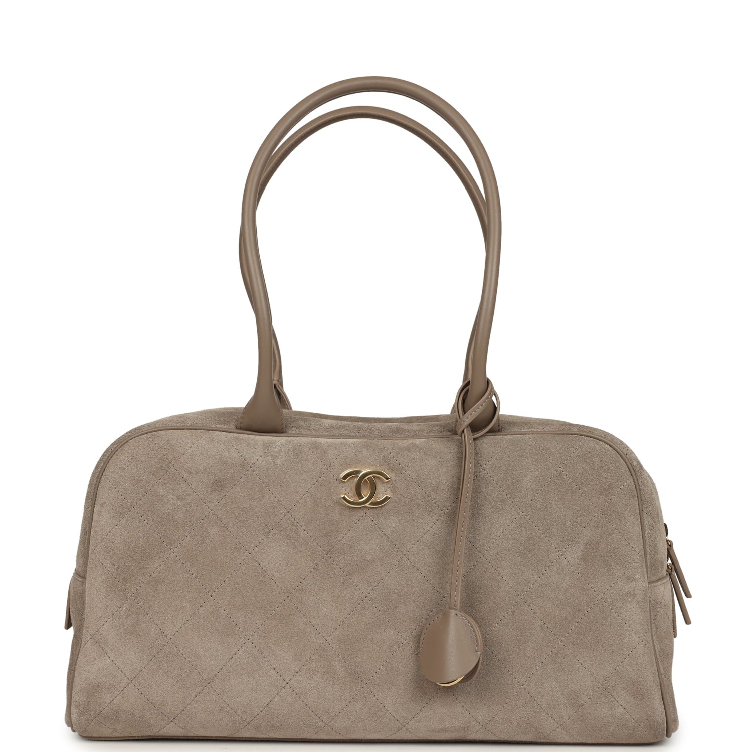 Chanel Large "Perfect Bowling" Bag Dark Beige Gold Hardware
