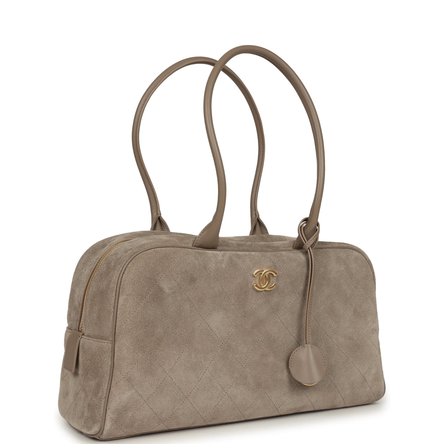 Chanel Large "Perfect Bowling" Bag Dark Beige Gold Hardware