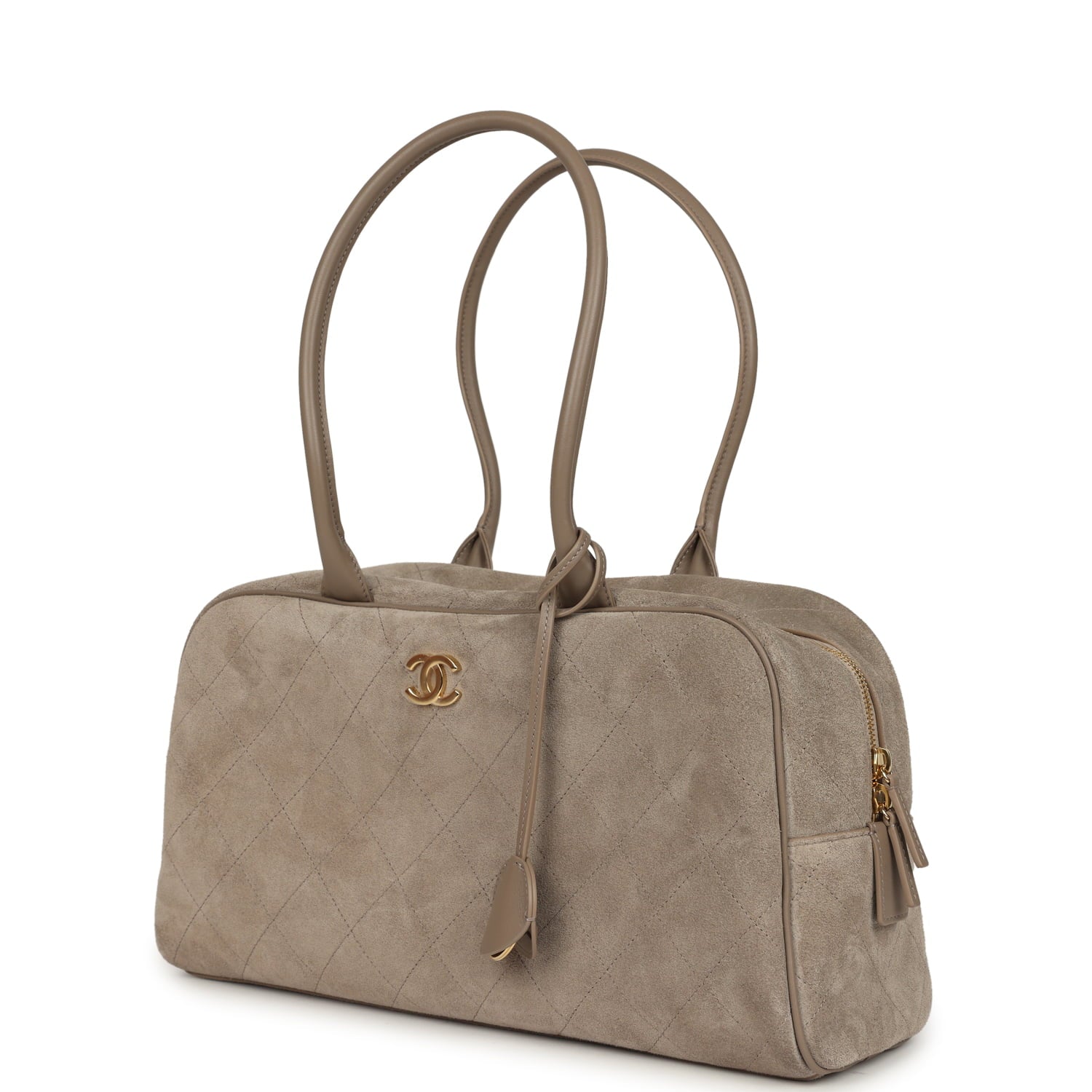 Chanel Large "Perfect Bowling" Bag Dark Beige Gold Hardware