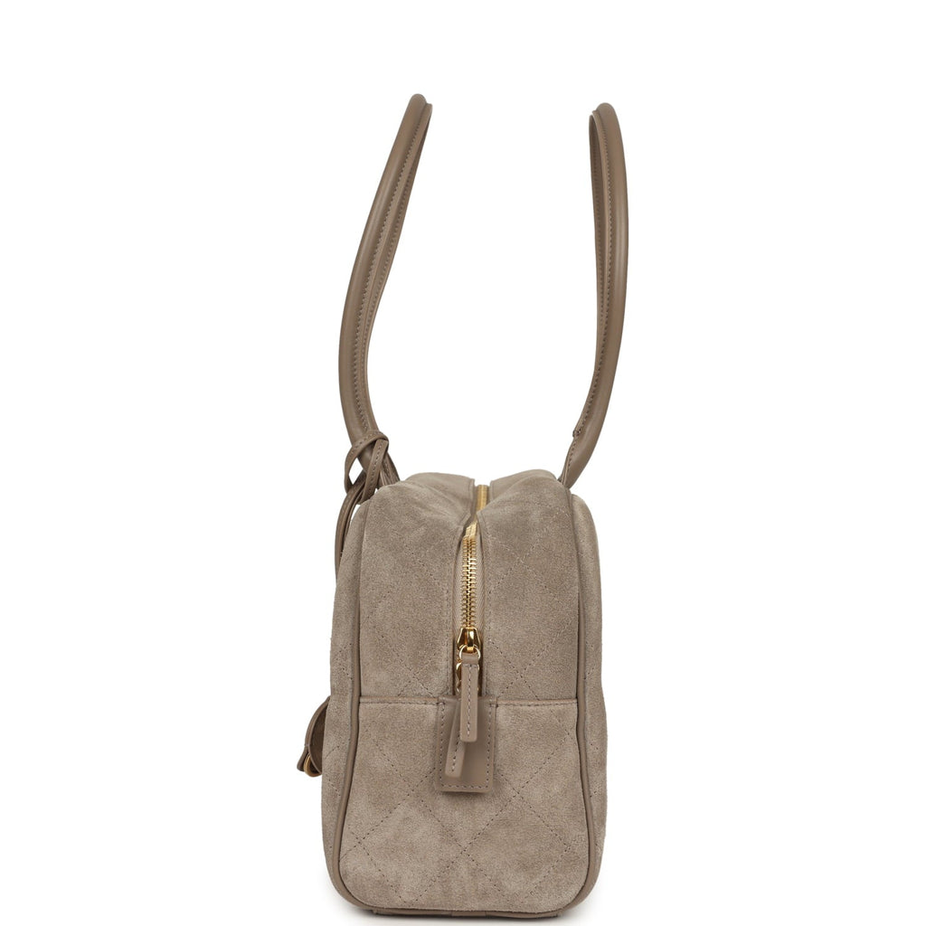 Chanel Large "Perfect Bowling" Bag Dark Beige Gold Hardware