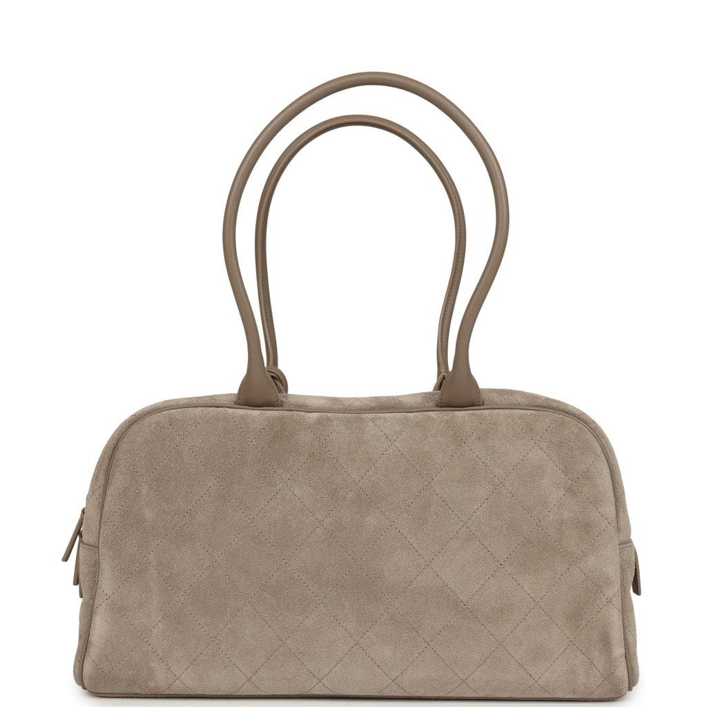 Chanel Large "Perfect Bowling" Bag Dark Beige Gold Hardware