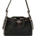 Chanel Mini 25 Hobo Bag Black and White Calfskin Light Gold Hardware