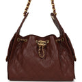 Chanel Small 25 Hobo Bag Brown Caviar Antique Gold Hardware