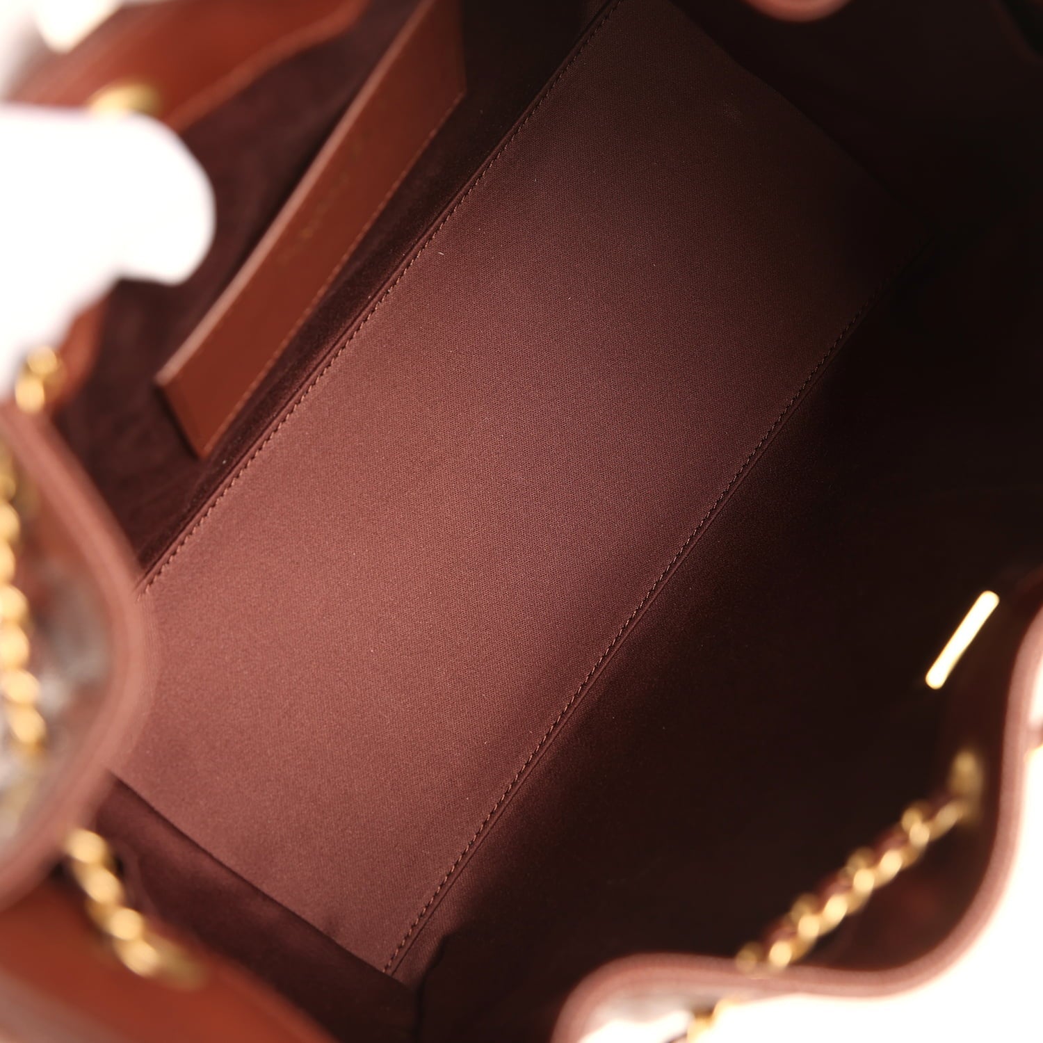 Chanel Small 25 Hobo Bag Brown Caviar Antique Gold Hardware