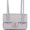 Chanel Mini Preppy Coco Clutch with Straps Light Purple Shiny Caviar Brushed Gold Hardware