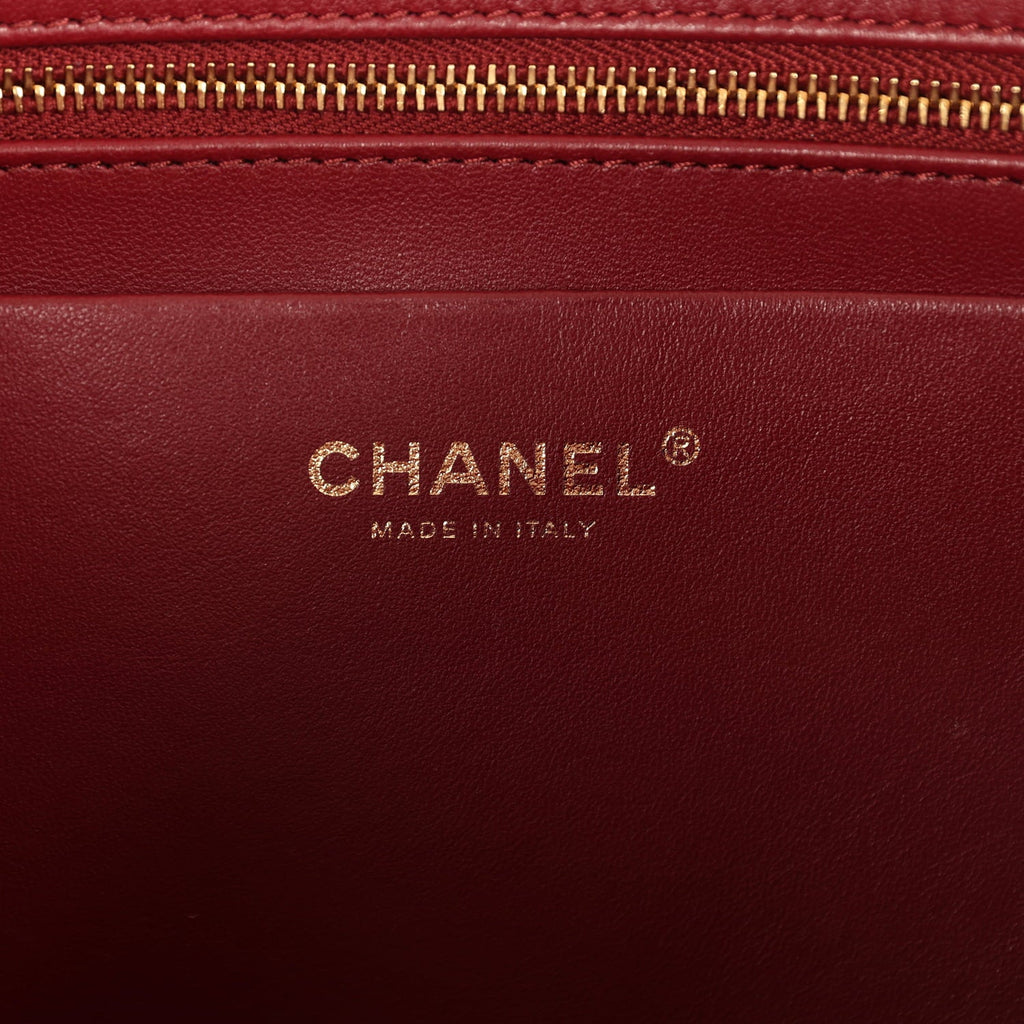 Chanel Large "Eyes on You" CC Shopping Bag Light Blue Lambskin Gold Hardware