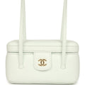 Chanel Preppy Coco Long Vanity with Straps Light Blue Shiny Caviar Brushed Gold Hardware