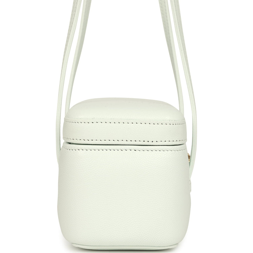 Chanel Preppy Coco Long Vanity with Straps Light Blue Shiny Caviar Brushed Gold Hardware