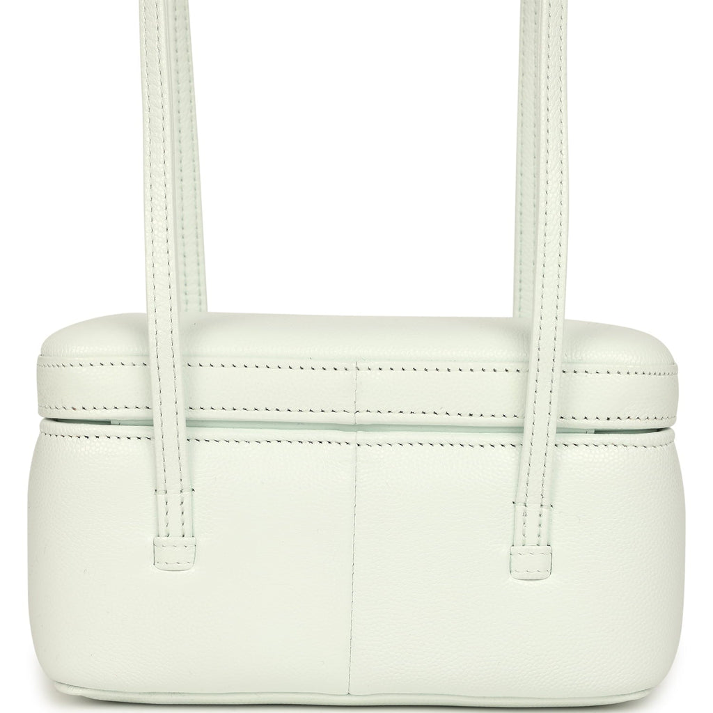 Chanel Preppy Coco Long Vanity with Straps Light Blue Shiny Caviar Brushed Gold Hardware