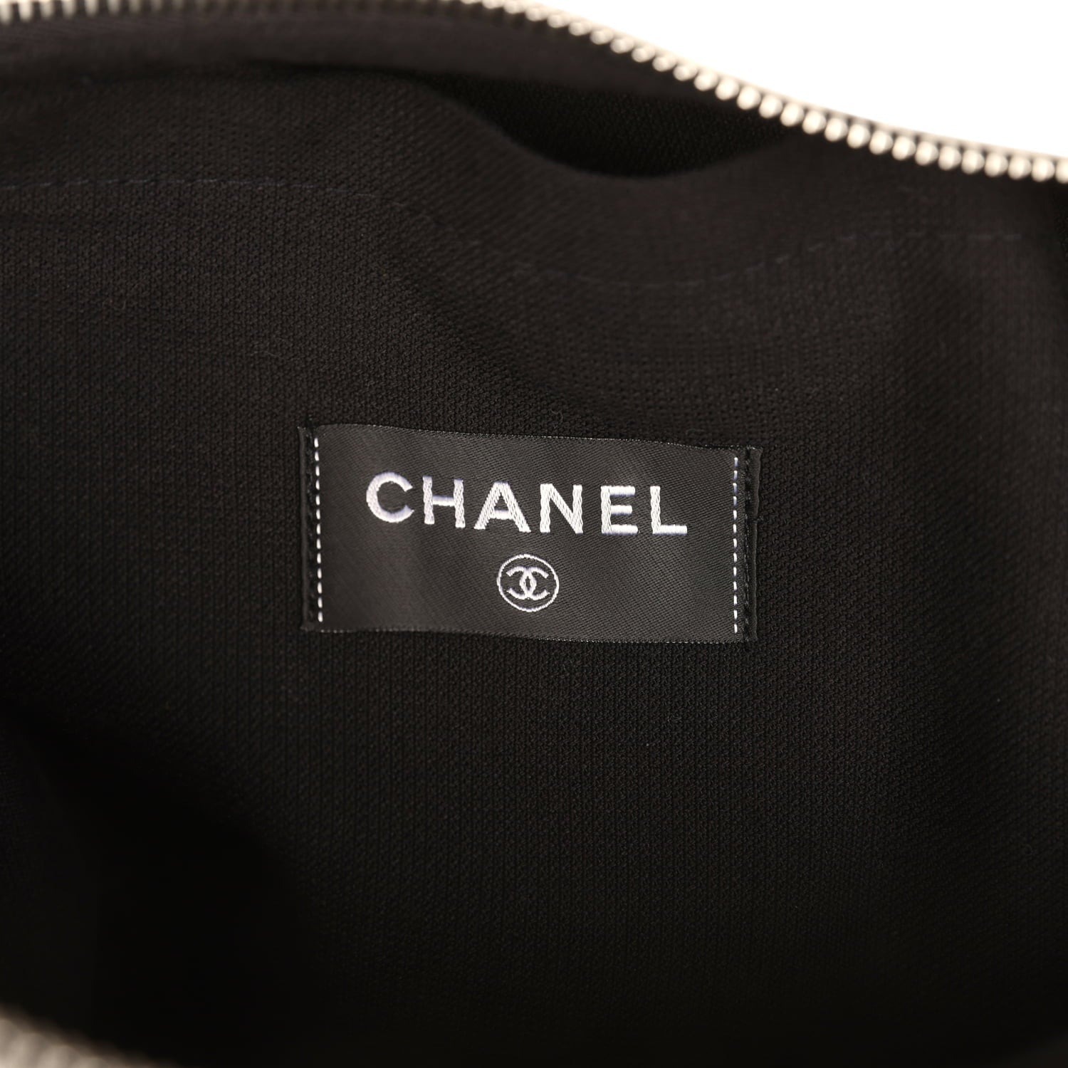Chanel CC Beach Hobo Bag and Towel Set White and Black Terry Silver Hardware