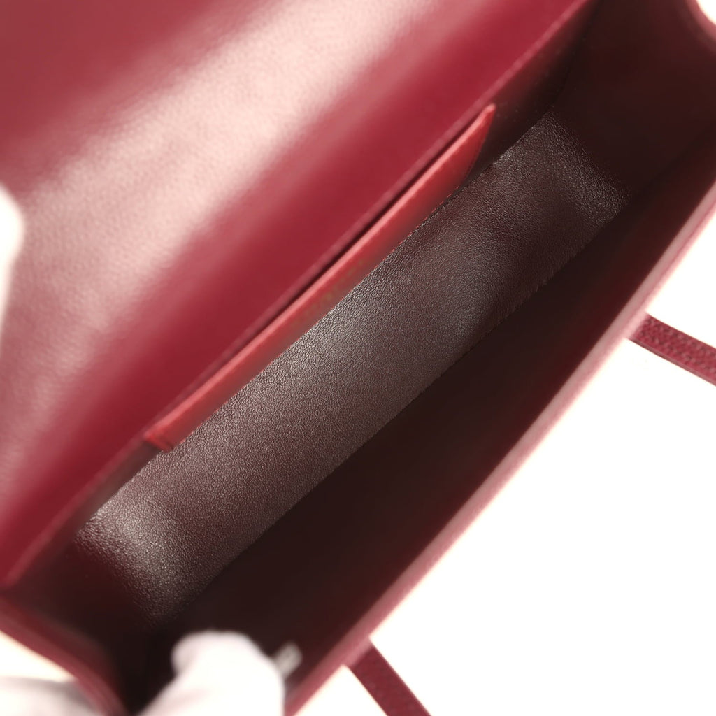 Chanel Mini Preppy Coco Clutch with Straps Dark Burgundy Shiny Caviar Brushed Gold Hardware