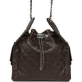 Chanel Medium 25 Hobo Bag Dark Brown Shiny Aged Calfskin Silver Hardware