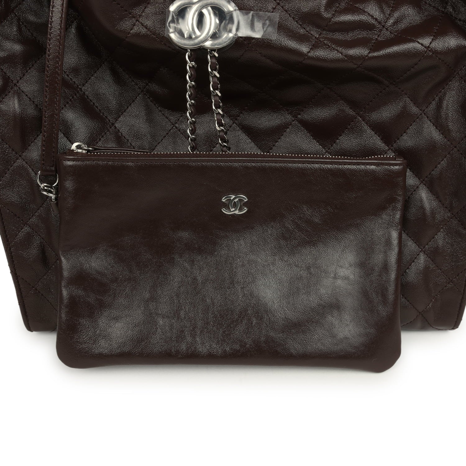 Chanel Medium 25 Hobo Bag Dark Brown Shiny Aged Calfskin Silver Hardware