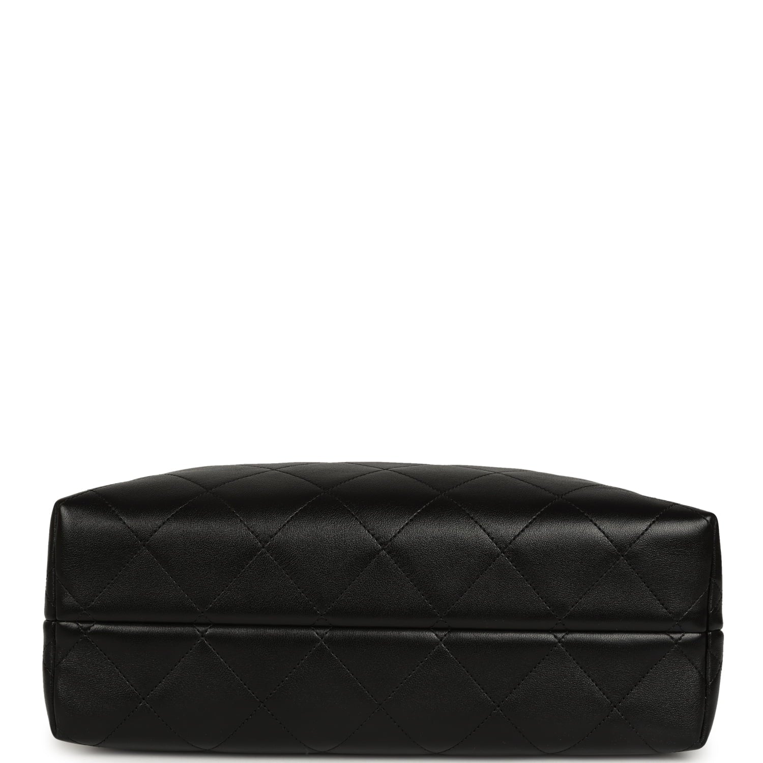 Chanel Small Coco Base Hobo Bag Grey Suede and Black Shiny Lambskin Brushed Gold Hardware